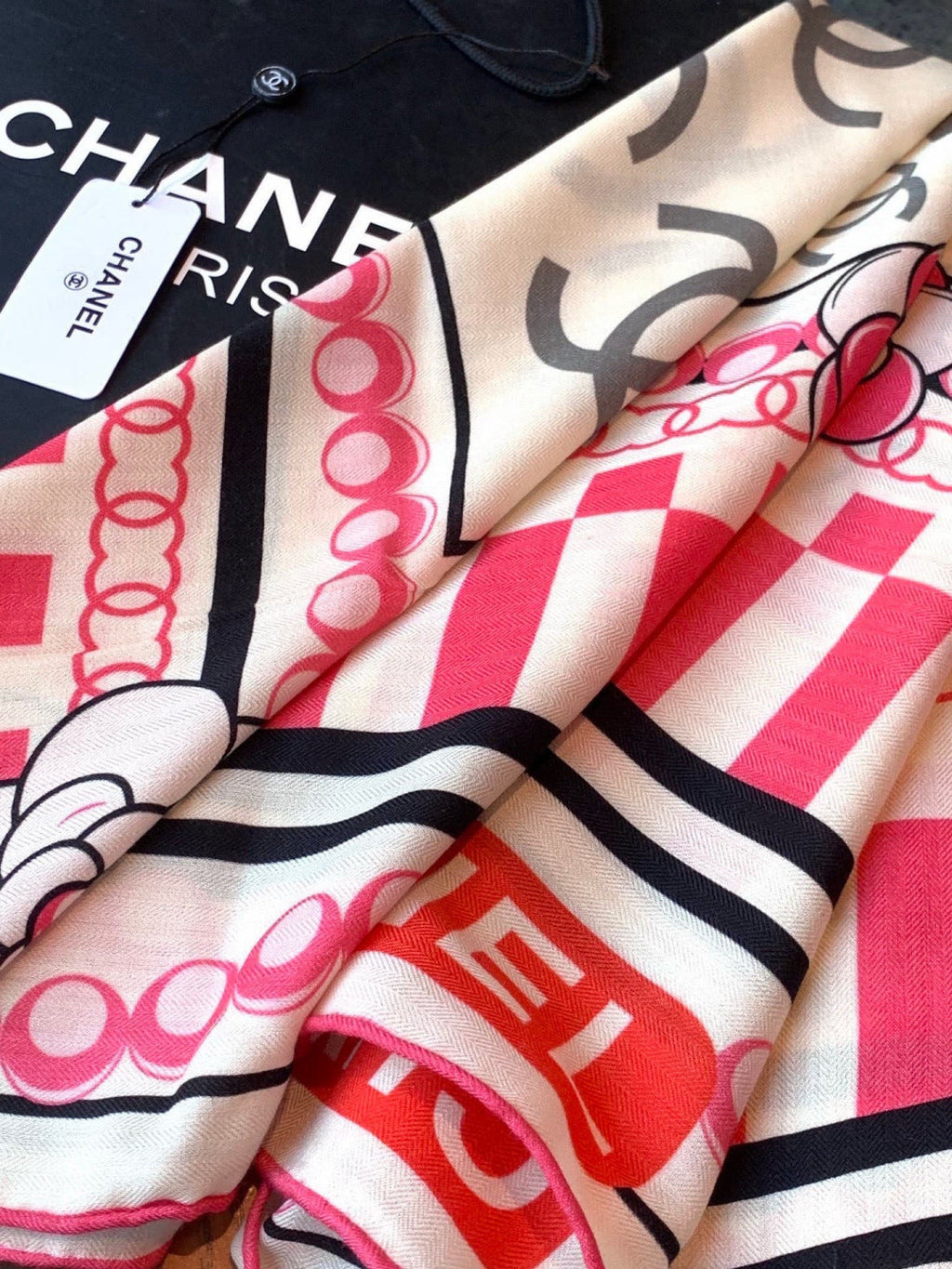 CHANEL 26S SCARF 135 IN CASHMERE AND SILK 306115
