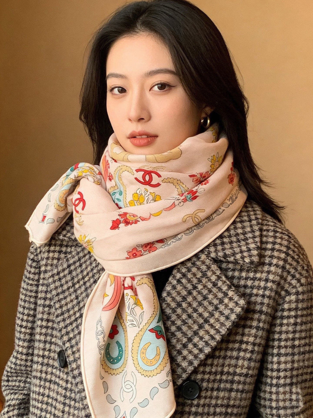 CHANEL 26S SCARF 135 IN CASHMERE AND SILK 306129