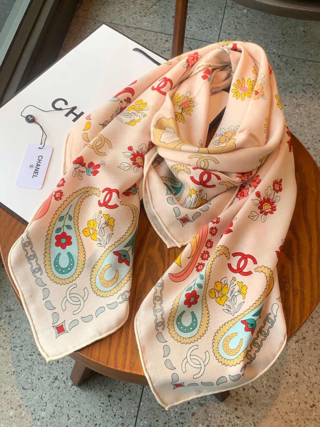 CHANEL 26S SCARF 135 IN CASHMERE AND SILK 306129