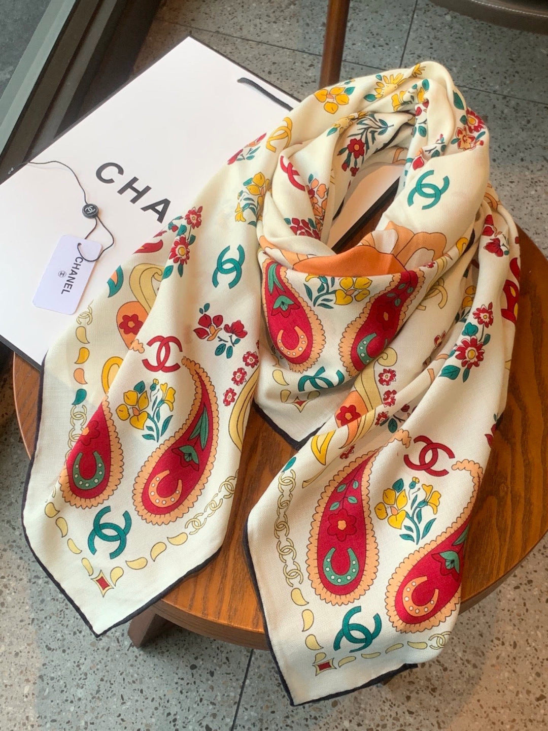 CHANEL 26S SCARF 135 IN CASHMERE AND SILK 306130