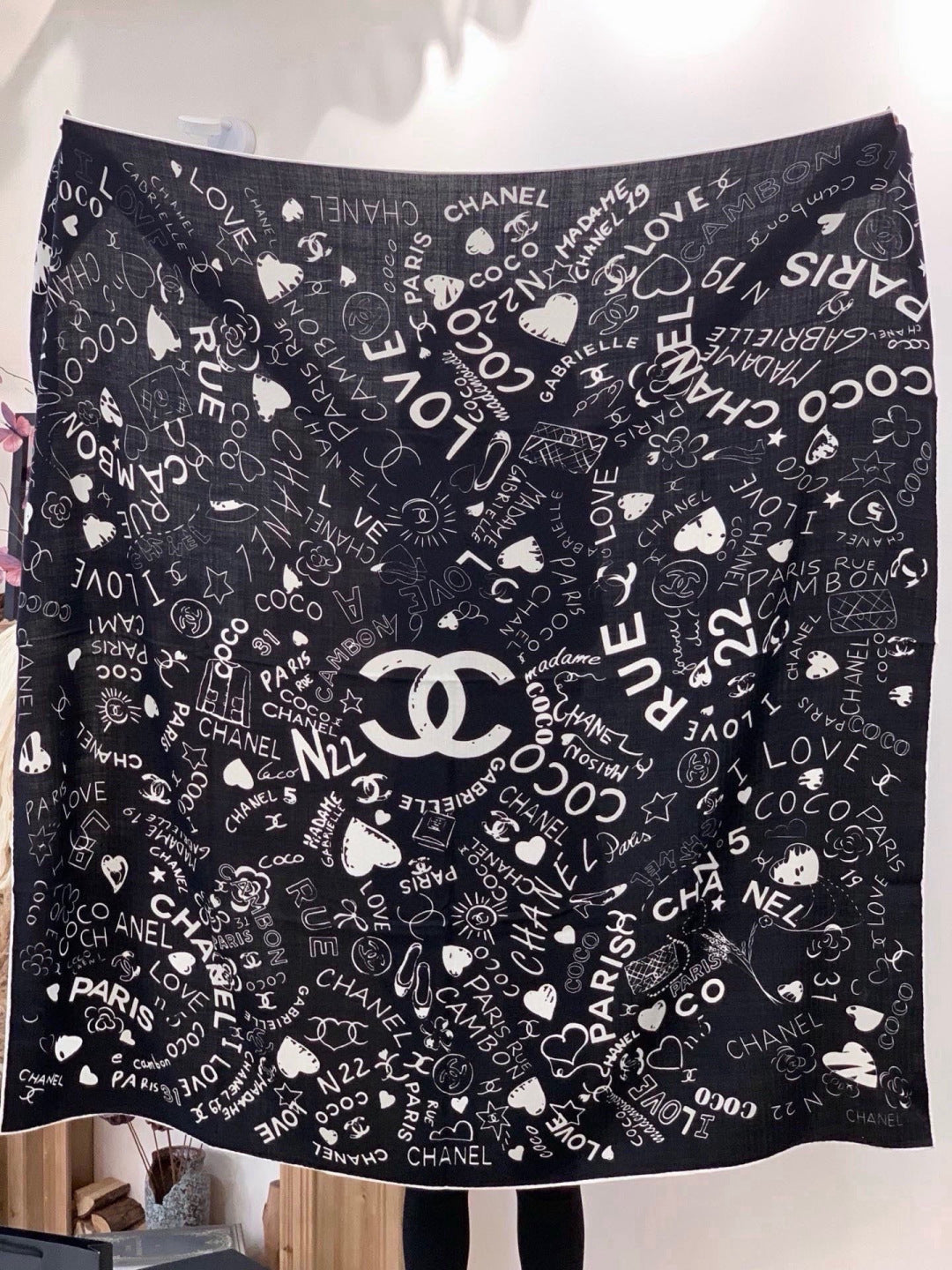 CHANEL 26S SCARF 135 IN CASHMERE AND SILK 307241
