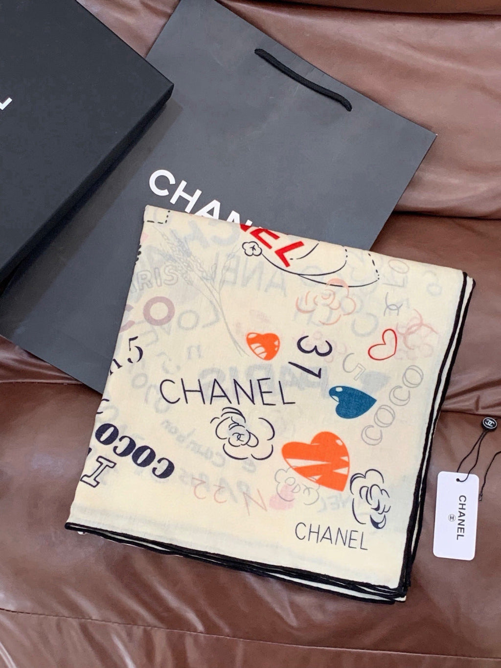 CHANEL 26S SCARF 135 IN CASHMERE AND SILK 307242