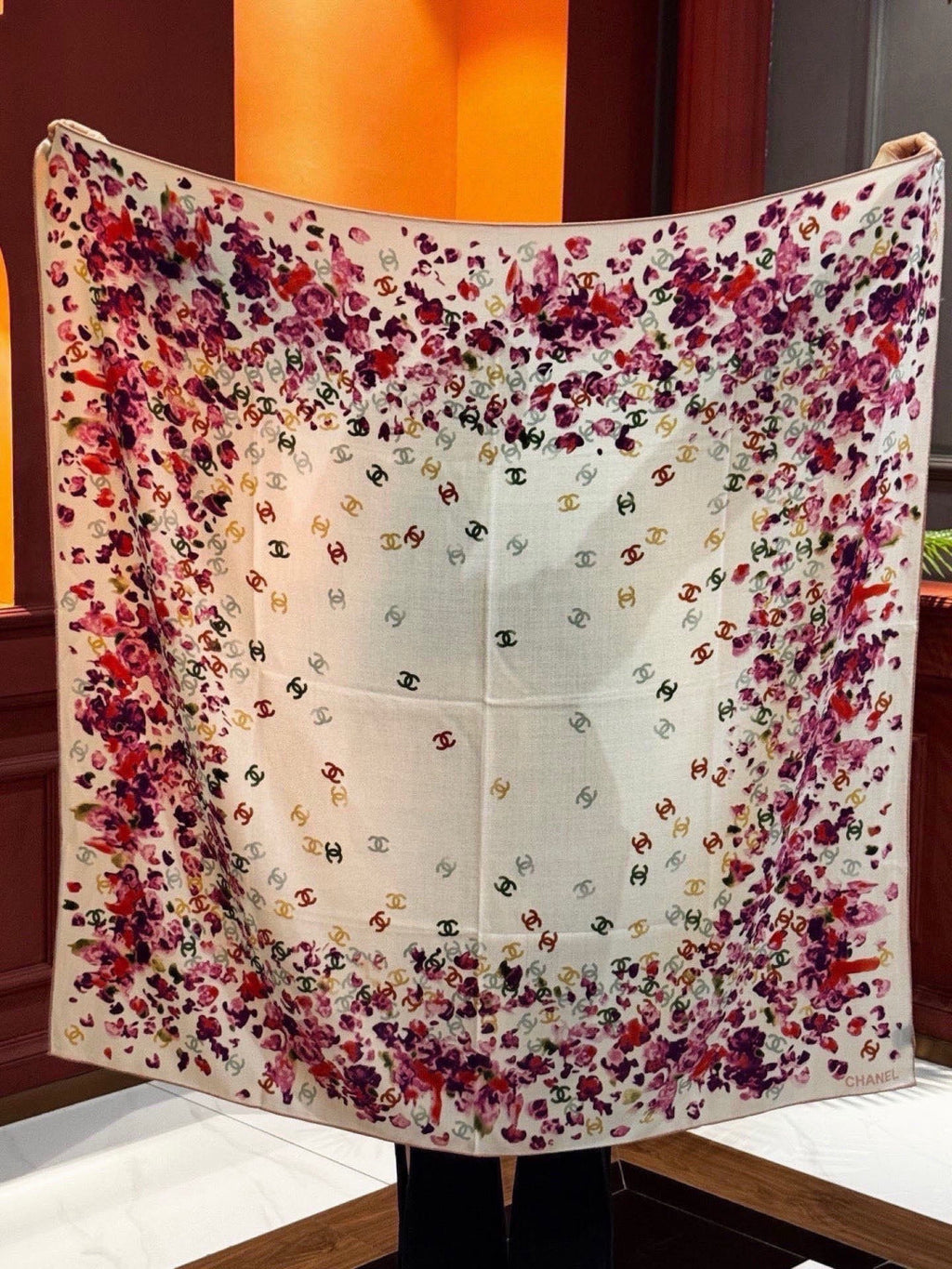 CHANEL 26S SCARF 135 IN CASHMERE AND SILK 307249