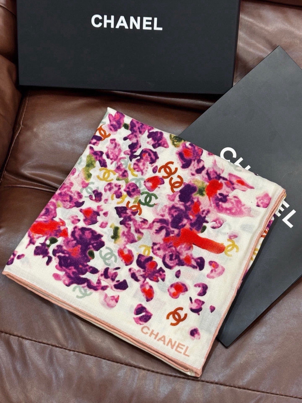 CHANEL 26S SCARF 135 IN CASHMERE AND SILK 307249