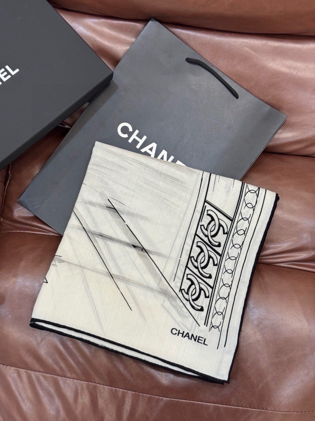 CHANEL 26S SCARF 135 IN CASHMERE AND SILK 309305