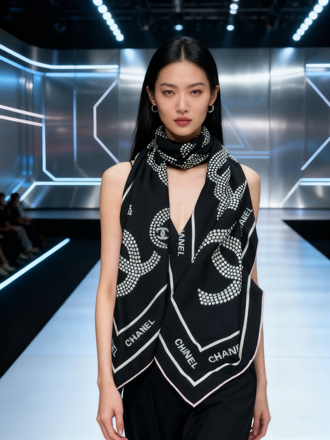 CHANEL 26S SCARF 135 IN CASHMERE AND SILK 309308