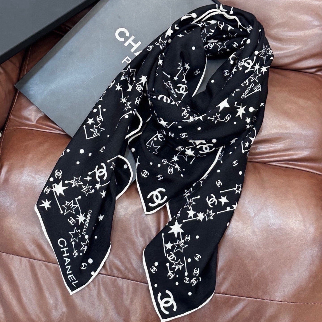 CHANEL 26S SCARF 135 IN CASHMERE AND SILK 309310