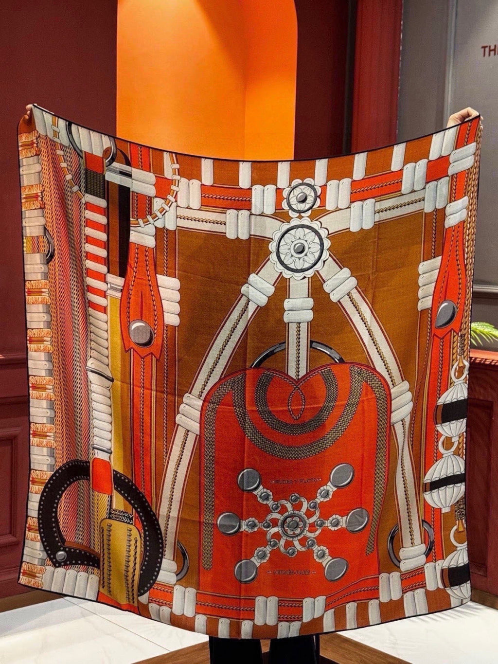 HERMES 26S PRINTED SQUARE SCARF 140 IN SILK 309334