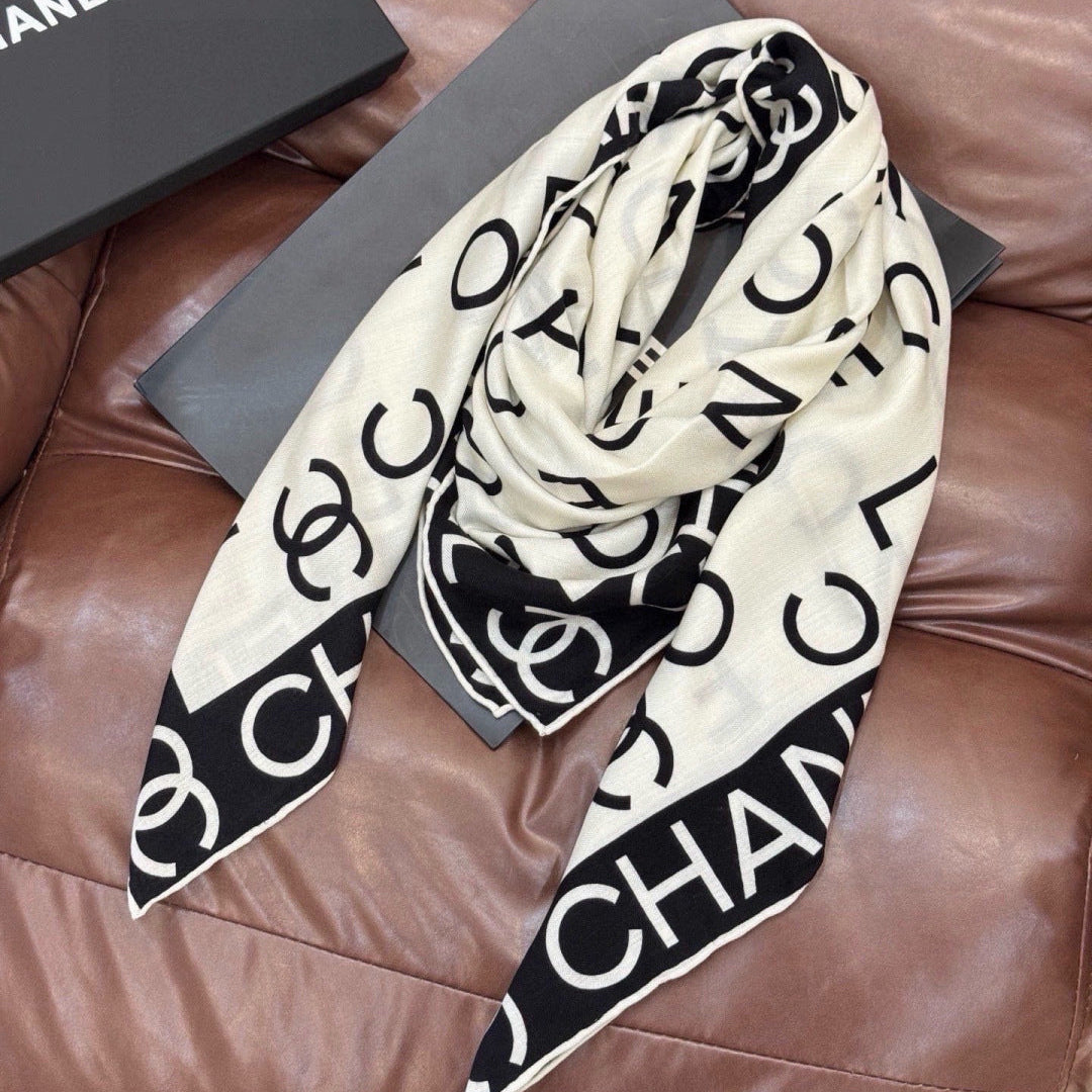 CHANEL 26S SCARF 135 IN CASHMERE AND SILK 309347