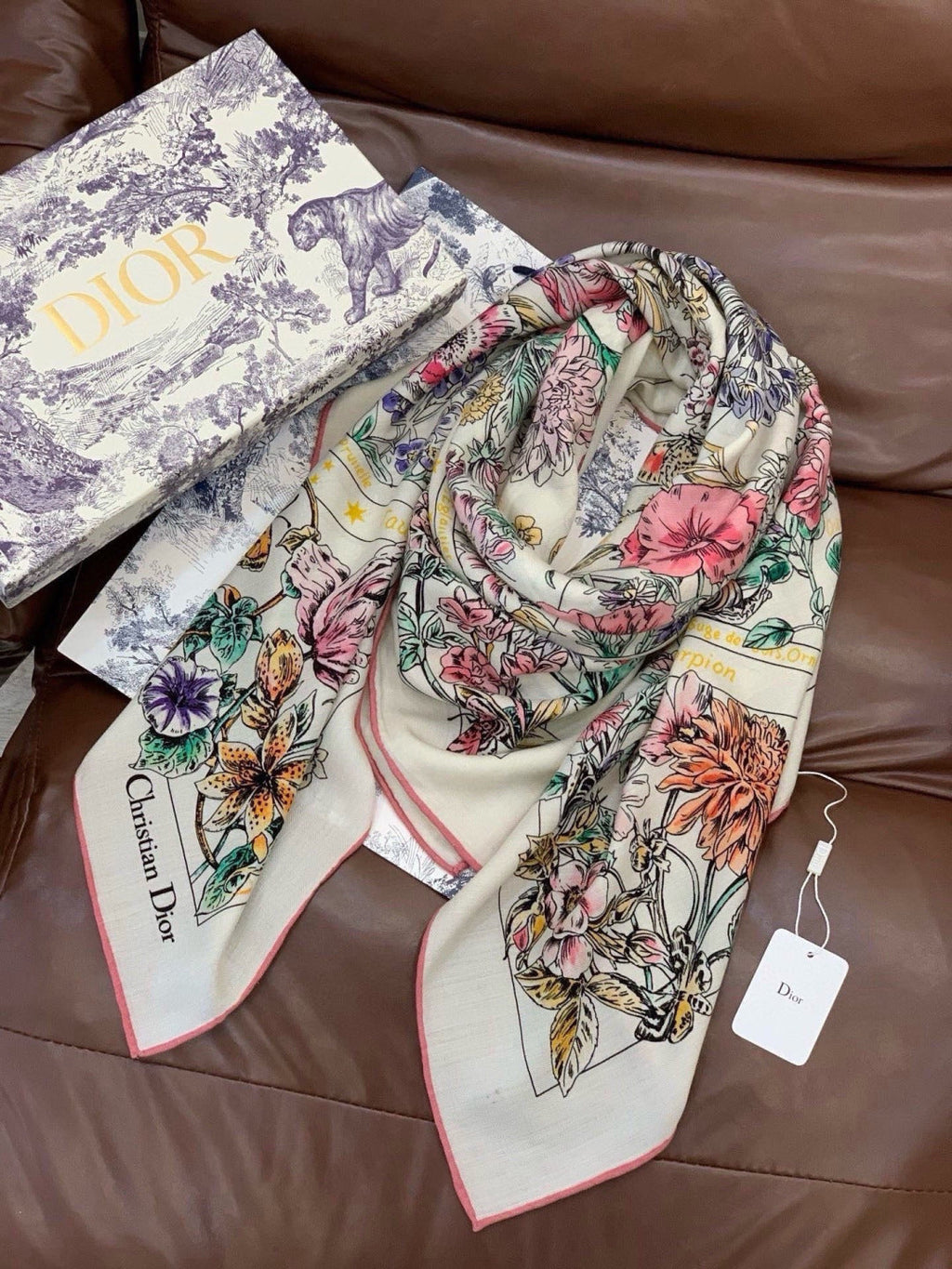 DIOR 26S SCARF 140CM IN CASHMERE SILK 309358