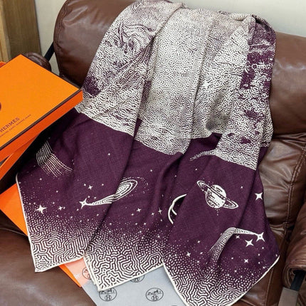 HERMES 26S PRINTED SQUARE SCARF 140 IN CASHMERE AND SILK 309360