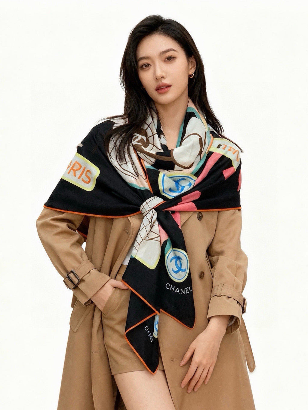 CHANEL 26S SCARF 135 IN SILK 311939