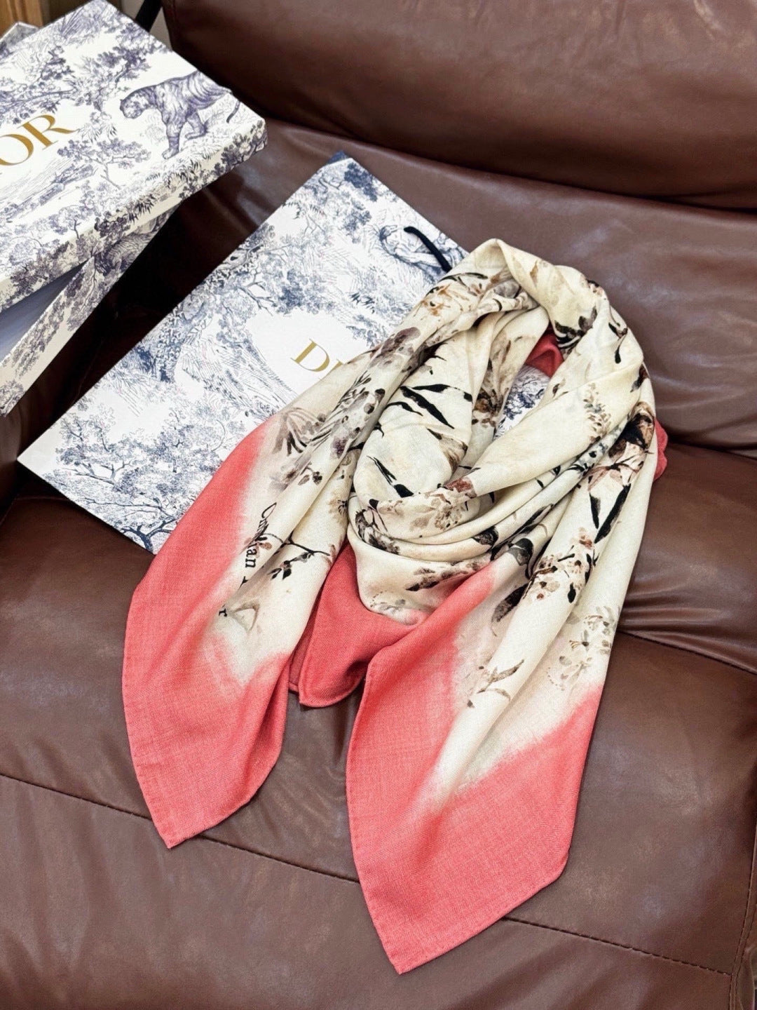 DIOR 26S SCARF 140CM IN CASHMERE SILK 311969