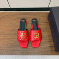 BALMAIN 26S QUILTED MULES IN RED CALFSKIN