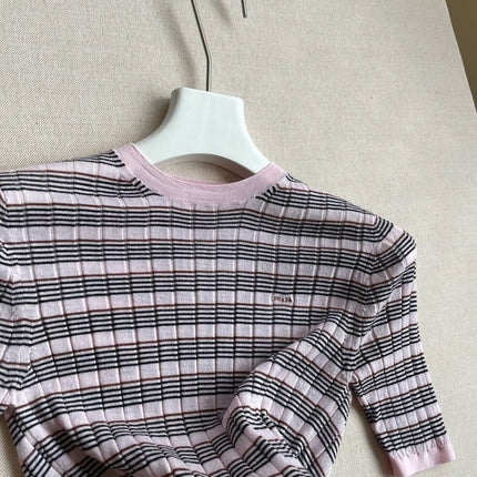 PRADA 26S SHORT-SLEEVE KNIT TOP 1103