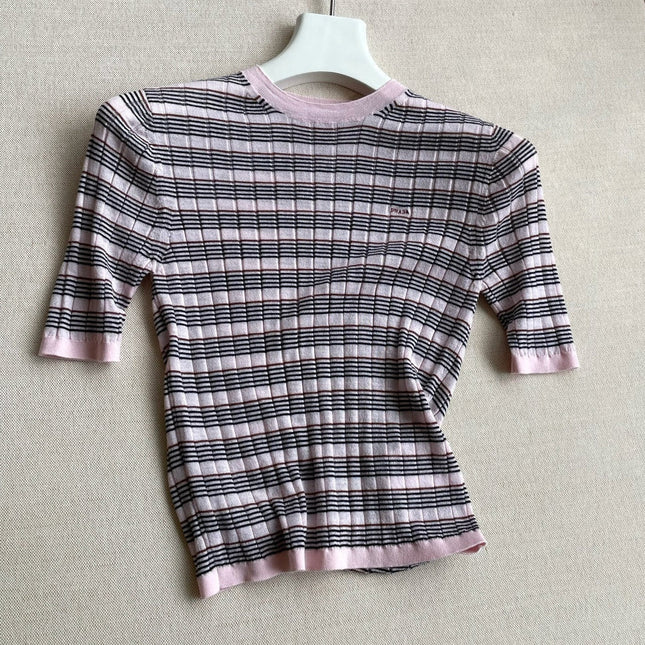 PRADA 26S SHORT-SLEEVE KNIT TOP 1103