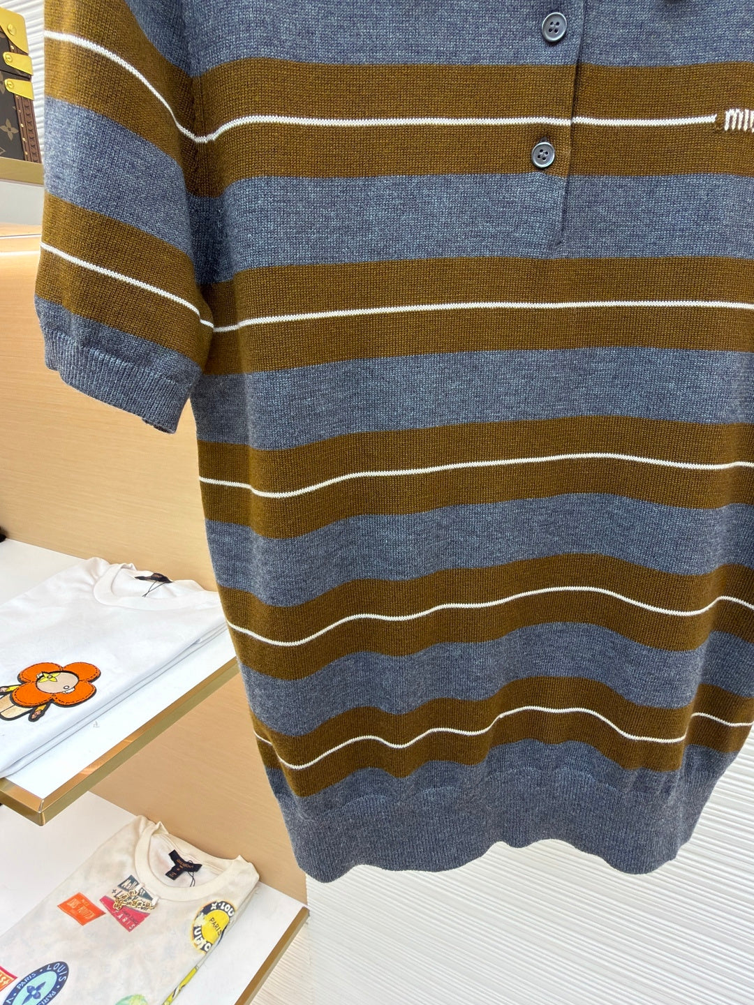 MIUMIU 26S SHORT-SLEEVED KNIT POLO SHIRT STYLE 1090