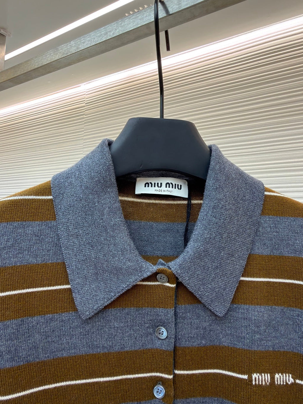 MIUMIU 26S SHORT-SLEEVED KNIT POLO SHIRT STYLE 1090
