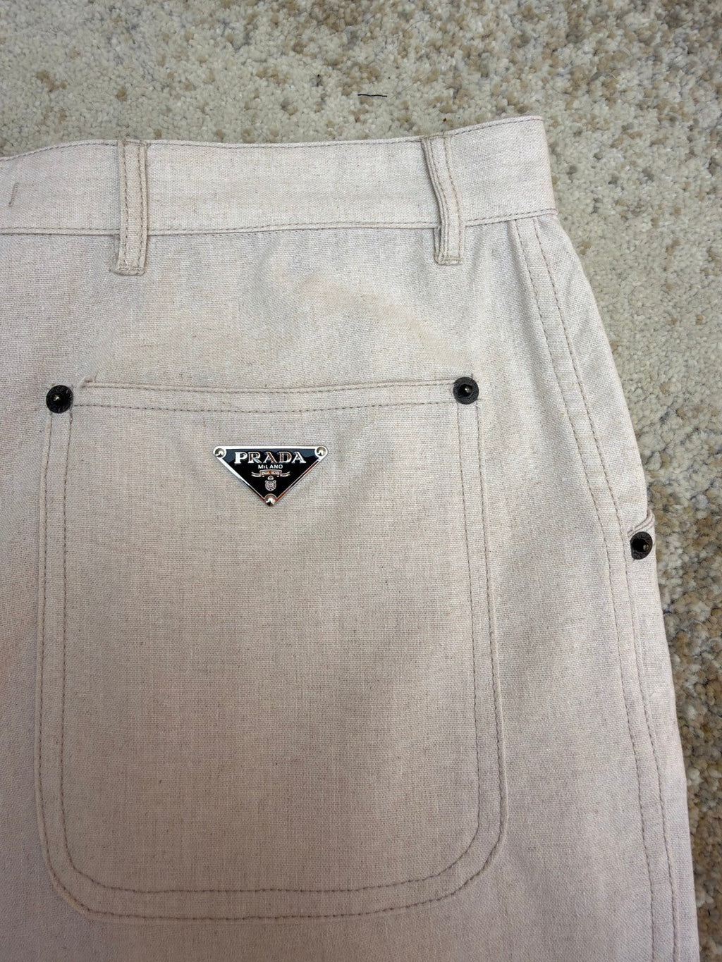 PRADA 26S LINEN COTTON TROUSERS 1015