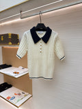 THOM 26S SHORT SLEEVE POLO KNIT TOP STYLE 237