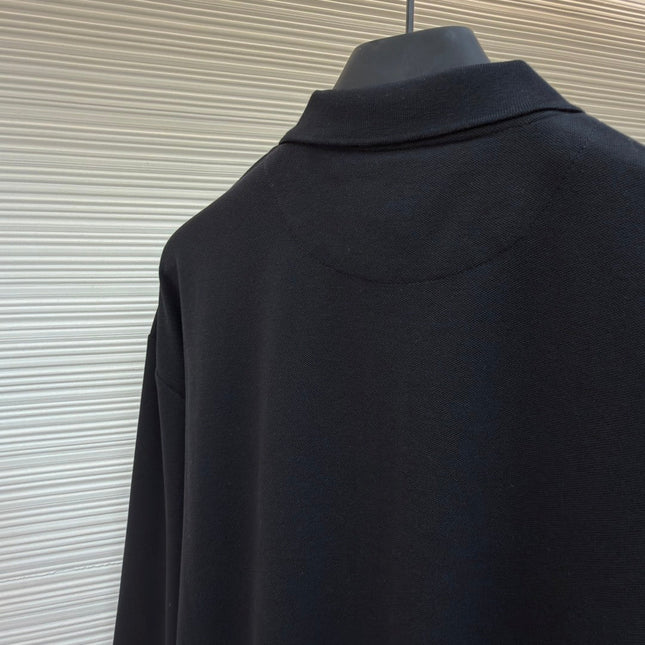 PRADA 26S LONG-SLEEVE ZIP POLO SHIRT 1109