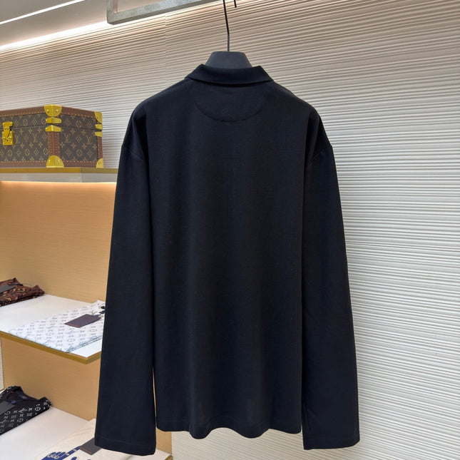 PRADA 26S LONG-SLEEVE ZIP POLO SHIRT 1109