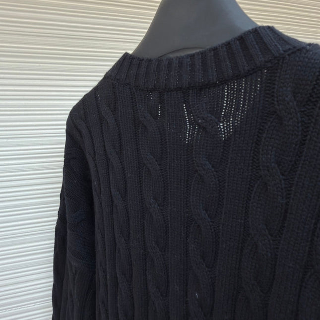 PRADA 26S CABLE-KNIT CREWNECK SWEATER 1092