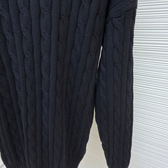 PRADA 26S CABLE-KNIT CREWNECK SWEATER 1092