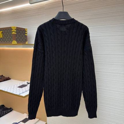 PRADA 26S CABLE-KNIT CREWNECK SWEATER 1092