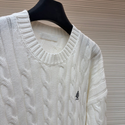 PRADA 26S CABLE-KNIT CREWNECK SWEATER 1091