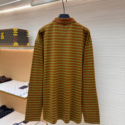 CHROME HEARTS 26S LONG-SLEEVE STRIPED POLO SHIRT 090