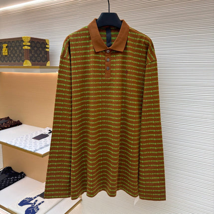 CHROME HEARTS 26S LONG-SLEEVE STRIPED POLO SHIRT 090
