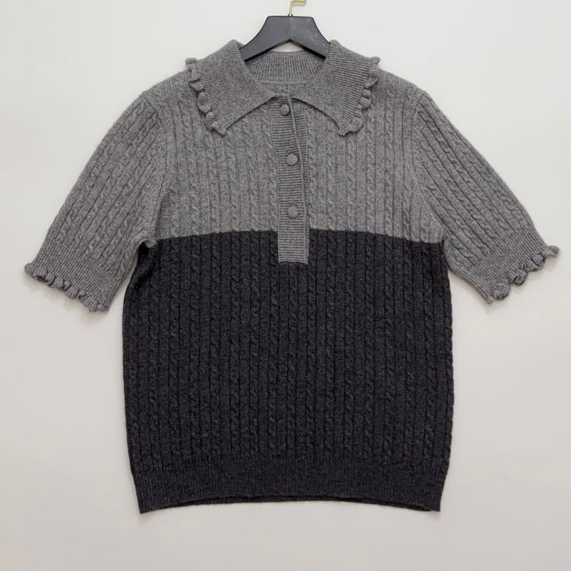 CHLOE 26S SHORT-SLEEVE POLO KNIT TOP STYLE 91