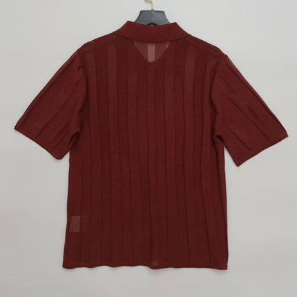 FENDI 26S SHORT-SLEEVE KNIT POLO TOP 327
