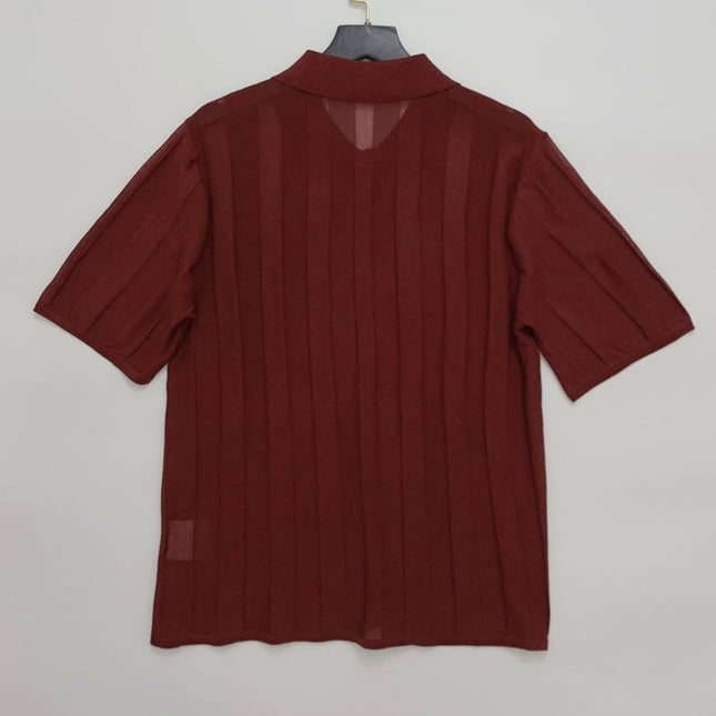 FENDI 26S SHORT-SLEEVE KNIT POLO TOP 327