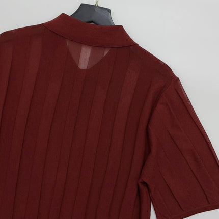 FENDI 26S SHORT-SLEEVE KNIT POLO TOP 327