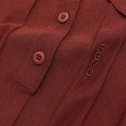 FENDI 26S SHORT-SLEEVE KNIT POLO TOP 327