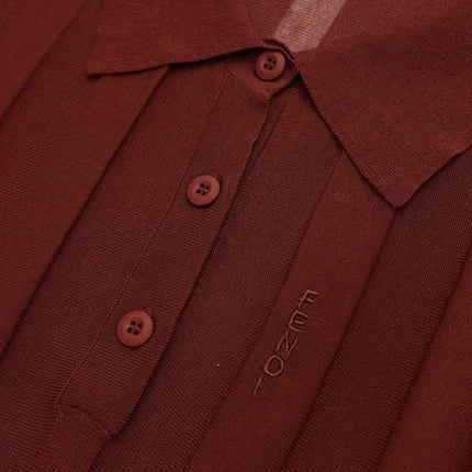 FENDI 26S SHORT-SLEEVE KNIT POLO TOP 327