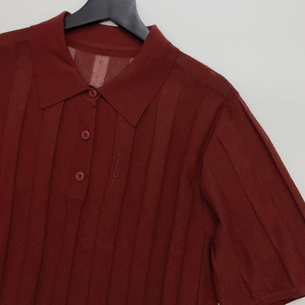 FENDI 26S SHORT-SLEEVE KNIT POLO TOP 327