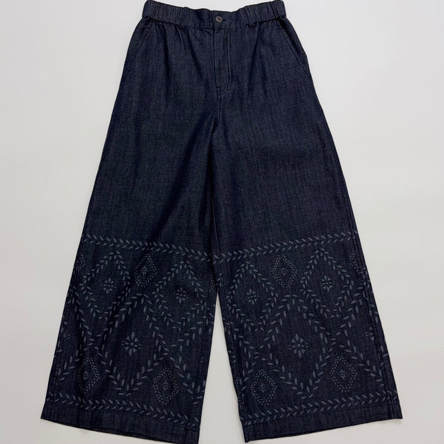 MAXMARA 26S WIDE-LEG EMBROIDERED DENIM PANTS 243