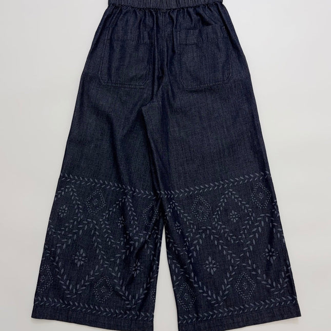 MAXMARA 26S WIDE-LEG EMBROIDERED DENIM PANTS 243