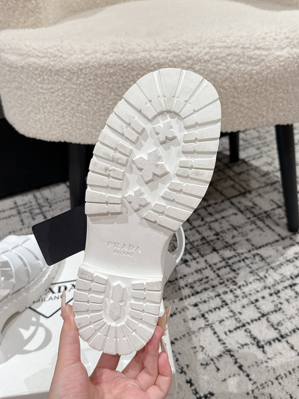 PRADA 25S HIGH TOP OPEN TOE FISHERMAN SANDALS IN WHITE CALFSKIN
