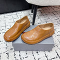PRADA 26S SLIP ON SHOES IN WARM BROWN SMOOTH CALFSKIN