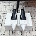 CELINE 26S HIGH-HEEL SLINGBACK 35 MM IN WHITE CALFSKIN