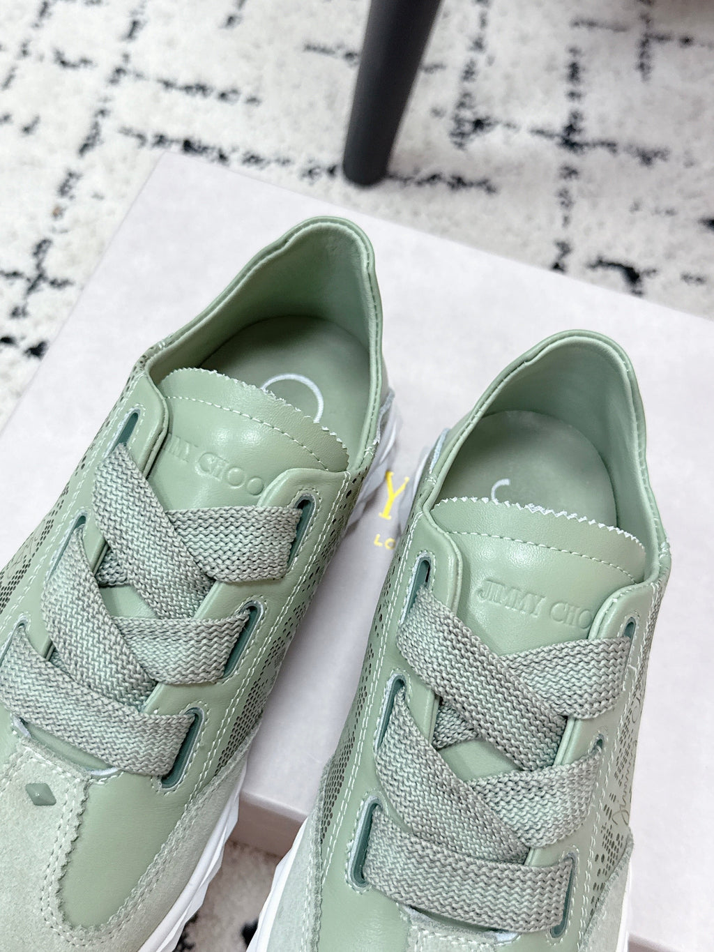 JIMMY CHOO 26S SNEAKERS IN SAGE GREEN SUEDE