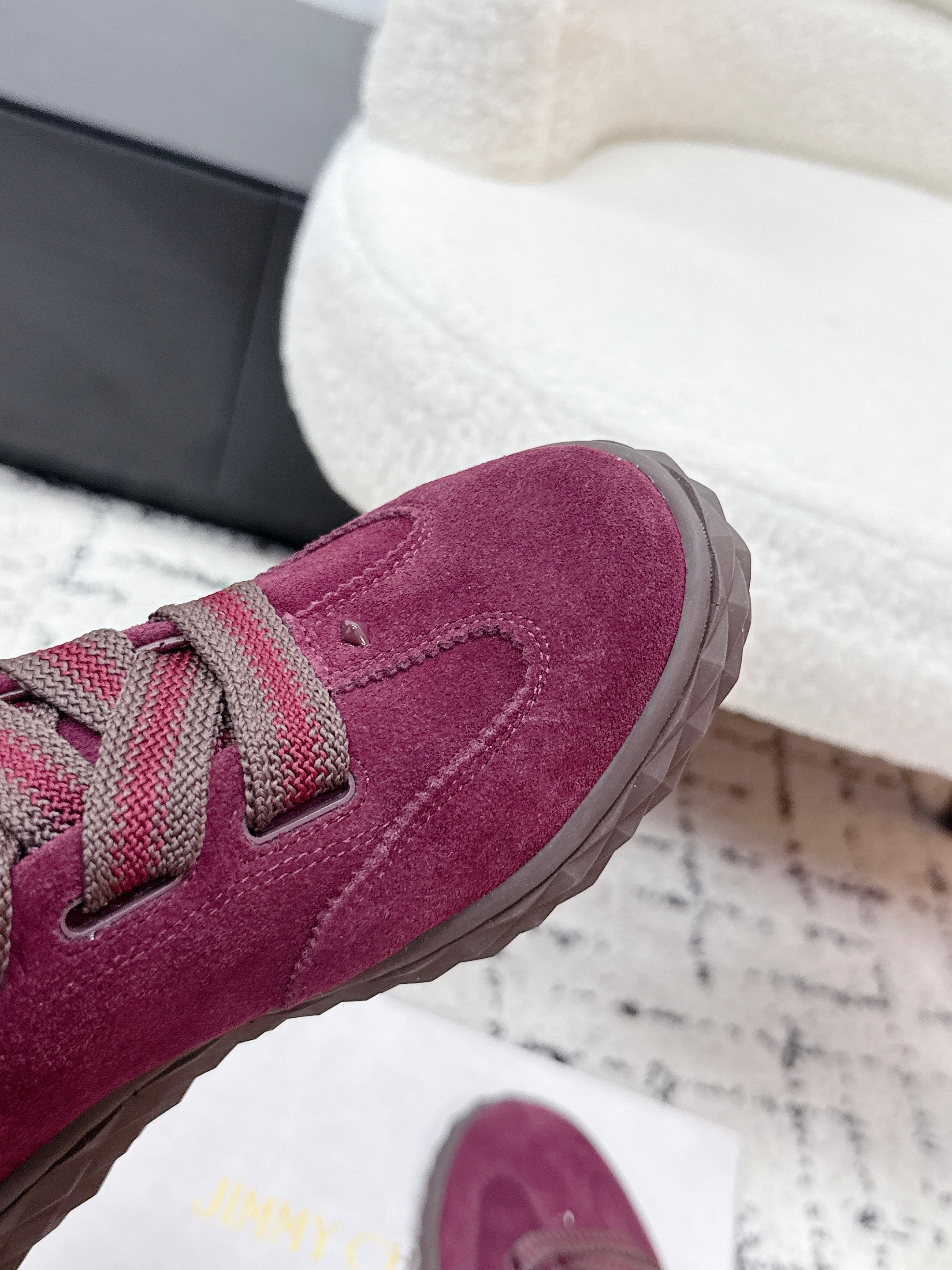 JIMMY CHOO 26S SNEAKERS IN DARK RED SUEDE