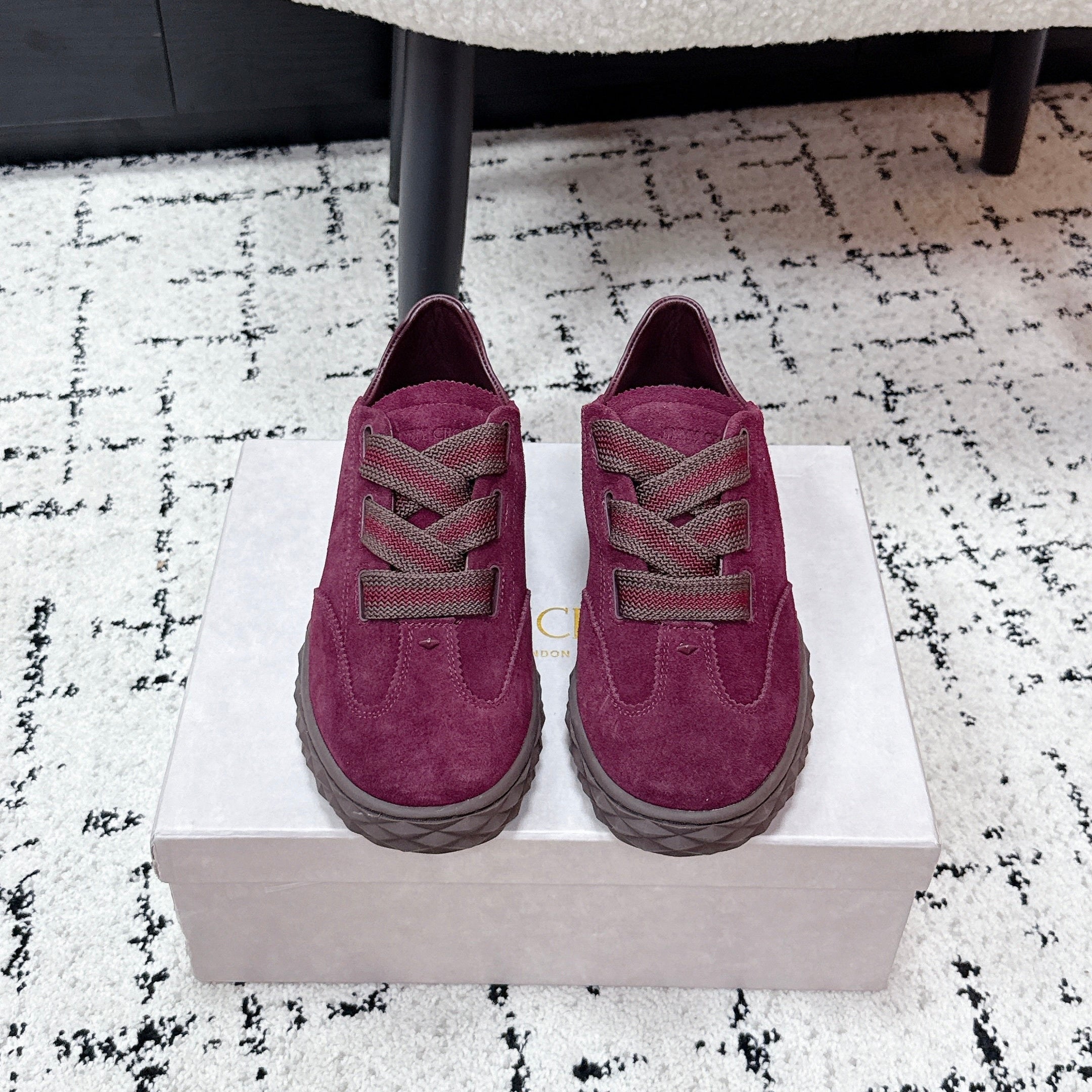 JIMMY CHOO 26S SNEAKERS IN DARK RED SUEDE