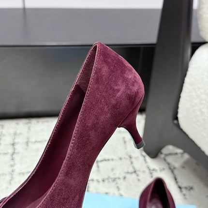 PRADA 26S HIGH HEELS 55 MM IN BURGUNDY SUEDE