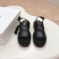 PRADA 25S SANDALS IN BLACK CALFSKIN LOGO