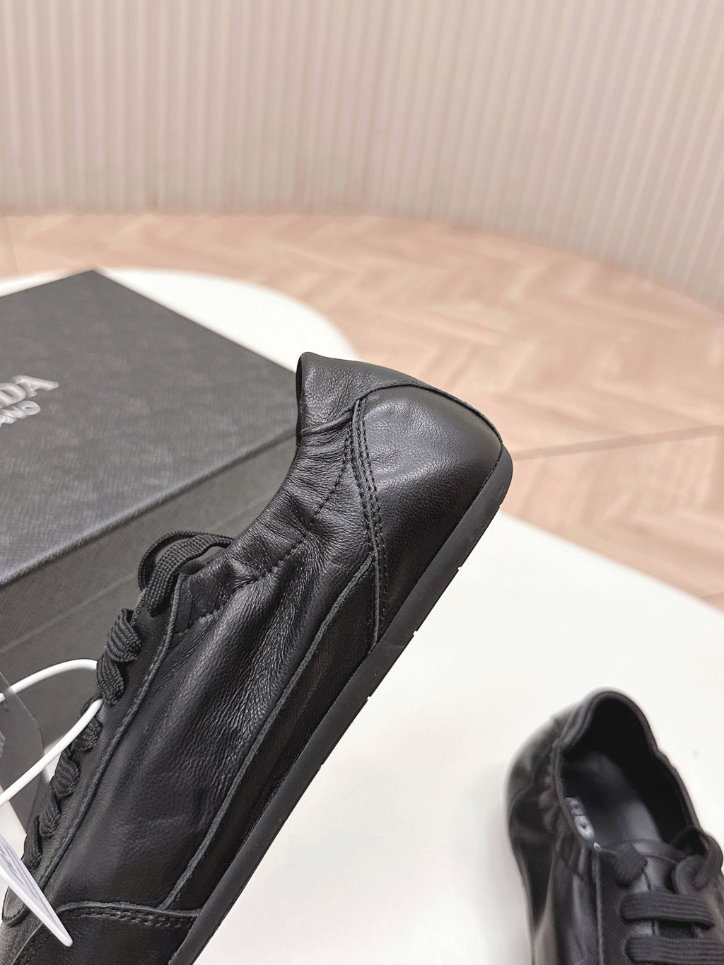 PRADA 26S MARY JANE SHOES IN BLACK CALFSKIN
